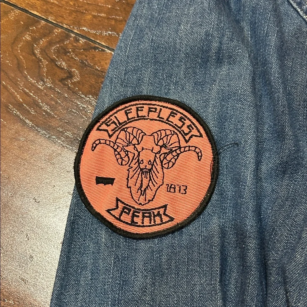 Levi's Blue Denim Shirt with Distinctive Patches